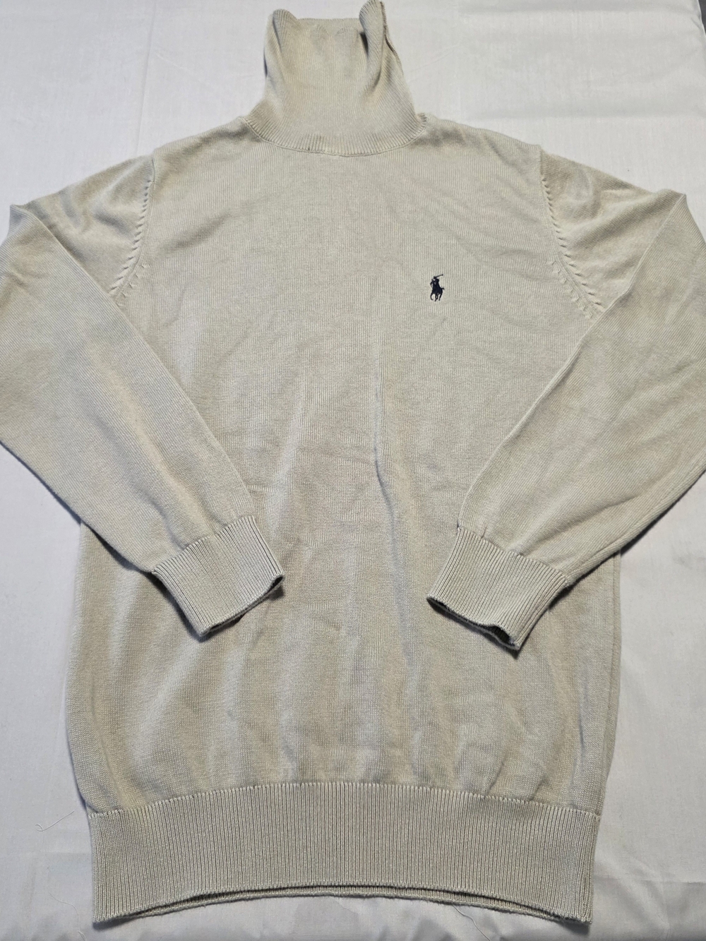 Polo Ralph Lauren Turtleneck Sweater Men’s 170/92 Beige Embroidered Pony